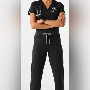 Figs Black Straight Leg Pants